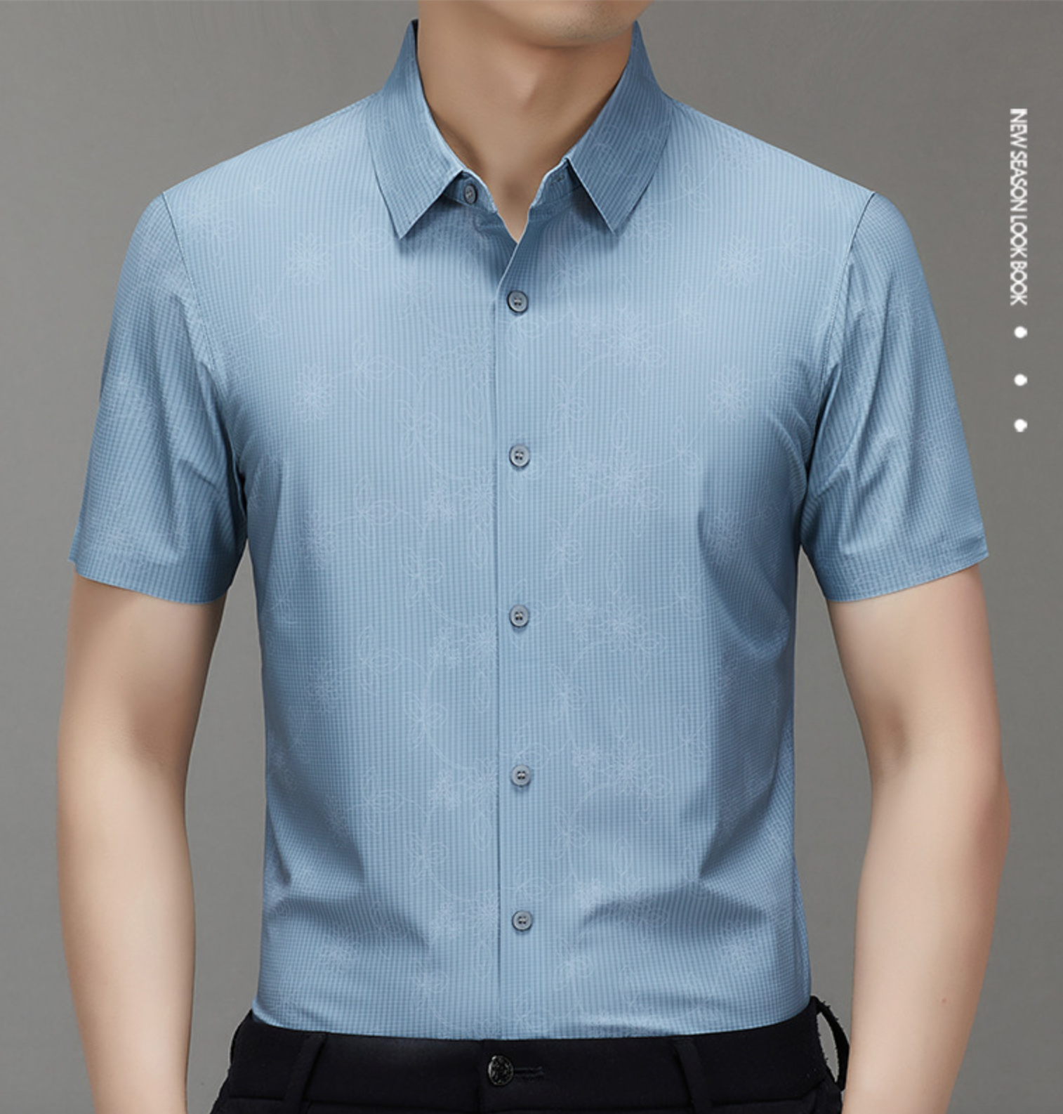 Herren Sommer Jacquard Strickcardigan – Leichtes &amp; Atmungsaktives Kurzarmshirt | 2568 