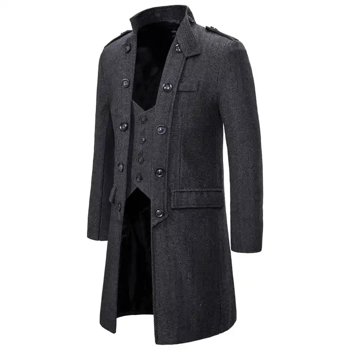 Herren Zweireihiger Trenchcoat Slim Fit Formelle Jacke Zweireihiger Mantel Herren | YF18 1812 