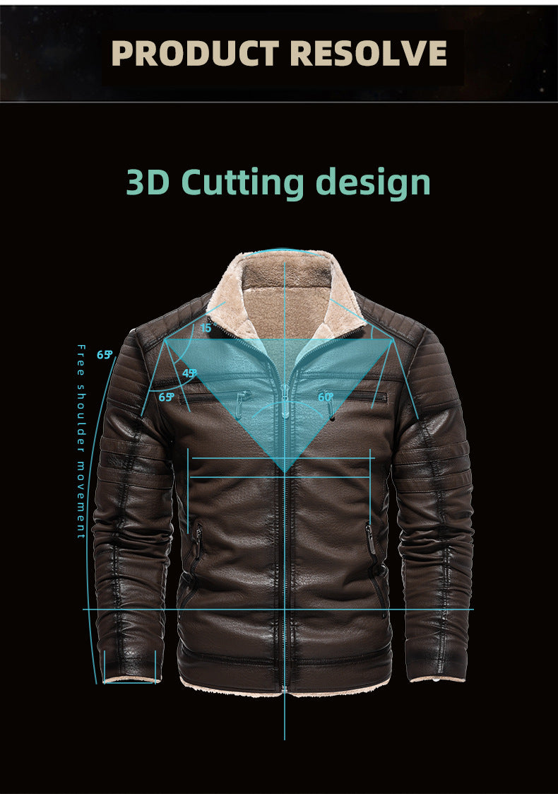 Winterlederjacke aus Europa und den USA, verdicktes Kunstpelz, Plüsch, Wärme, Retro-Simulation, Lederstrukturjacke | KH-209 