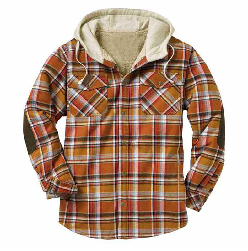 Hochwertiger leichter Flanell-Hoodie für Herren – Stilvolle Hemdjacke aus Baumwolle für lässigen Komfort | SY0093 