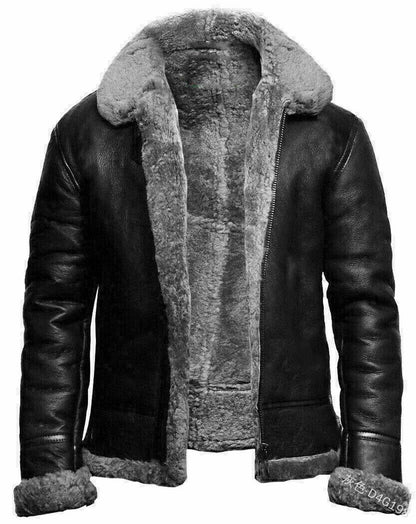 Men's Winter Faux Fur Coat - Thick, Warm Wool & Leather Jacket for Ultimate Comfort | D3763