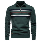 Winter-Rollkragenpullover aus Baumwolle mit Stehkragen, gerippter Business-Streifen für Herren | SW155 