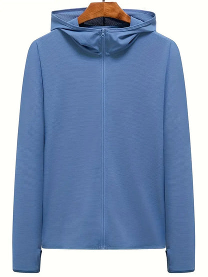 Leichter UV-Sonnenhoodie für Herren – Eisseide, schnelltrocknend und atmungsaktiv für den Sommer – Sportbekleidung zum Angeln, Radfahren und Wandern | 1999
