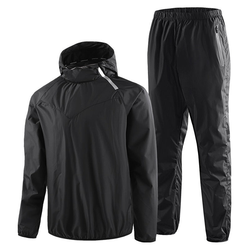 Men's Running Pullover Two-Piece Set Weight Loss Control Body Fat Sauna Sweat Suit  | YJ9681