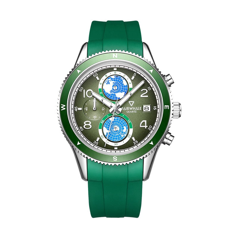 Luxus-Designer-Herrenuhr mit Silikonarmband, wasserdicht, leuchtend, Chronograph, Quarz | 5730 