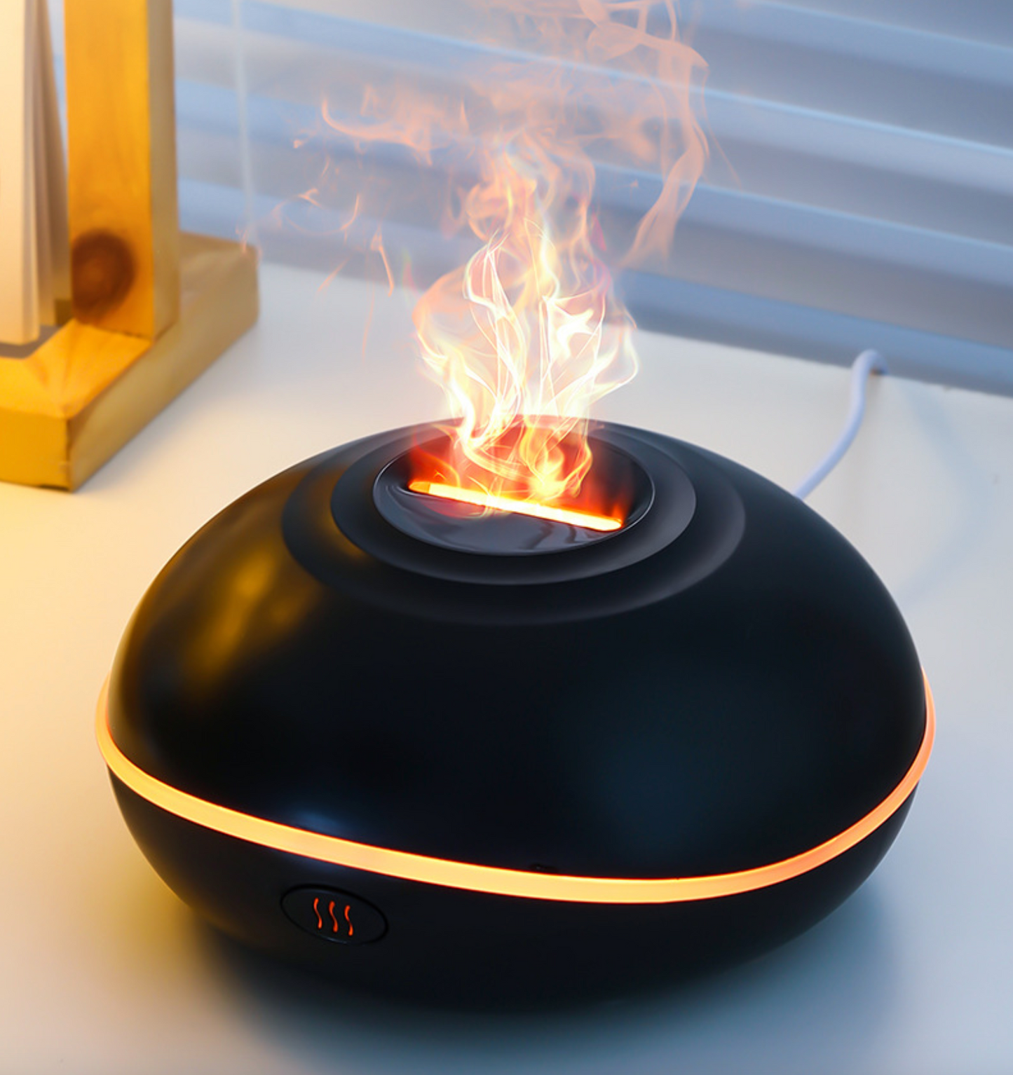 Aromatherapie-Diffusor mit realistischem Flammeneffekt – 7-farbiger LED-Luftbefeuchter mit USB-Stromversorgung für Zuhause, Büro und Schlafzimmer | SD13 