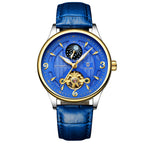 Herren-Automatikuhr aus Leder, mechanisch, Tourbillon, wasserdicht, Freizeituhr | T820b 