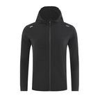 Herren Premium Qualität Reflektierende Streifen Sport Lauf Kapuzenoberteil Wasserdichte Outdoor Windrunner Gym Workout Jacken 