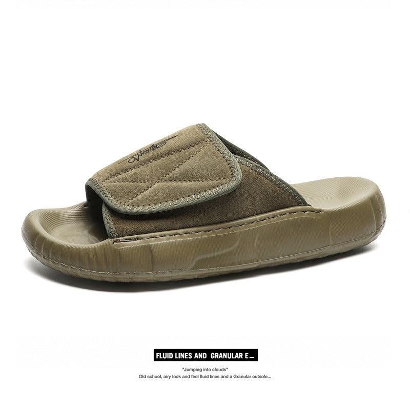 Men’s Suede Leather Fisherman Sandals | Outdoor Slide Slippers with Arch Support | Summer Beach Casual Shoes for Men | T98-1