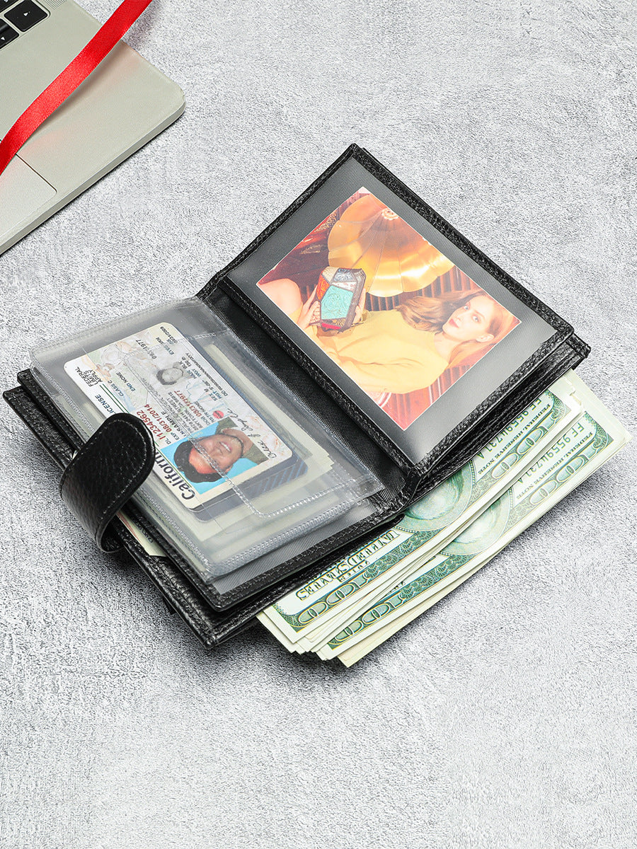 Antimagnetische RFID-blockierende Echtleder-Geldbörse für Herren, schmales Kartenetui und Geldbörse | 1131 