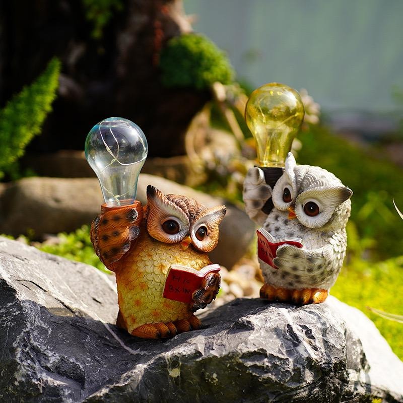 Solar-Eule-Gartenleuchte, LED-Dekoration für den Außenbereich, Tier- und Vogel-Ornament für Garten- und Terrassendekoration | RDW102 