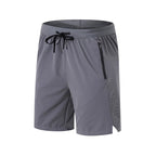 Herren Laufshorts Reißverschlusstaschen Seitlich geteilte Workout Atmungsaktive Gym Shorts | K04 