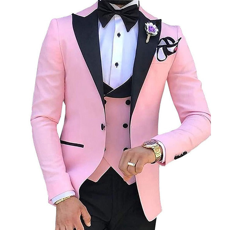 3-teiliger Slim Fit Herrenanzug Bräutigam Formelle Party Abschlussball &amp; Hochzeit Smoking Blazer Jacke Hose &amp; Weste