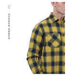 Herrenhemd aus kariertem Flanell mit Schleifeffekt – Europäischer und amerikanischer Freizeitstil | flr 