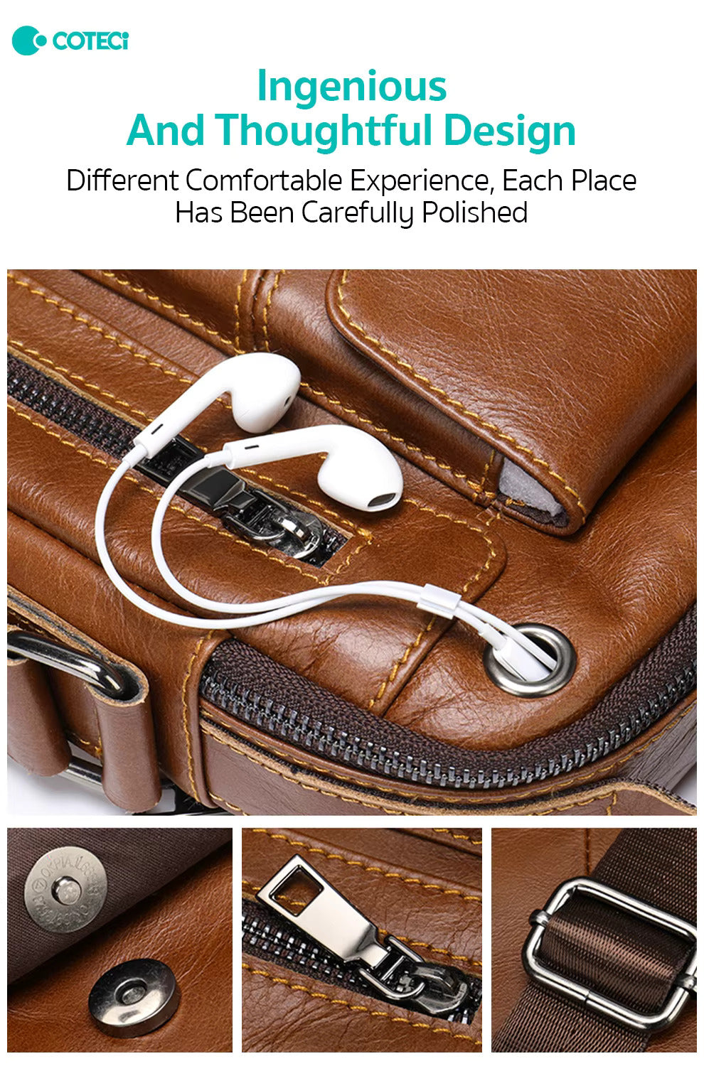 Herren Business Leder Umhängetasche Stilvoll &amp; Praktisch für Arbeit und Reisen | 7512 