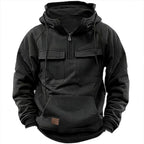 Herren Retro Kapuzenpullover Einfarbig Langarm Hoodie für Herbst &amp; Winter | AL74 