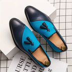 Herren Vintage Slipper mit Quaste, bequeme, rutschfeste Gummisohle, Freizeitschuhe | 1109-58