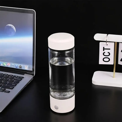 Wasserstoff-Wasserflasche – Per USB wiederaufladbar und tragbar mit Edelstahlverschluss. Verwandelt normales Wasser in wasserstoffreiche Flüssigkeit | TQ-08 