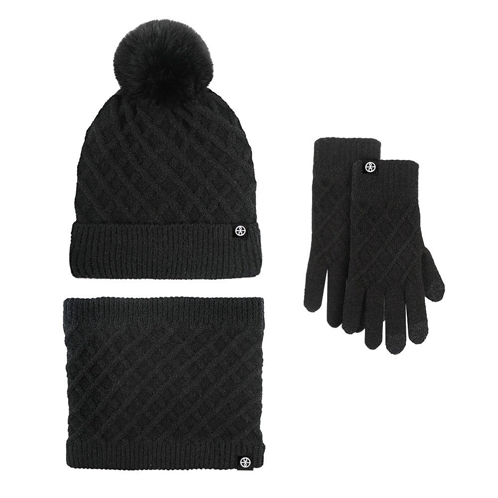 Wintermütze, Mütze, Schal, Handschuhe, Unisex, Winterwärmer, Fleece-gefüttert, Strickmütze, Schal, Handschuhe, Set | 121620 
