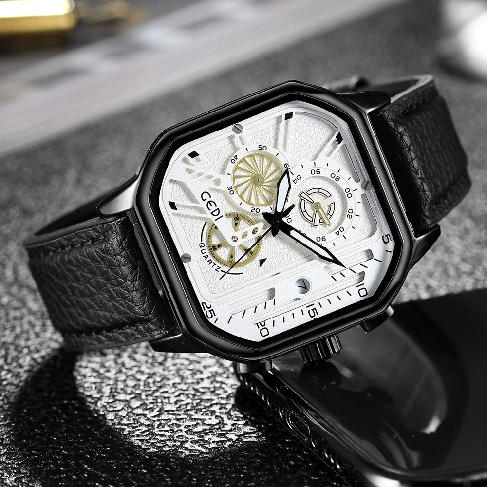 Premium Sense Square Herrenuhr Modischer Quarz-Timer, Business &amp; Wasserdichte Quarzuhr | 51103