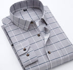 Hochwertiges, langärmliges Business-Hemd mit Button-Down-Karomuster aus Polyester | CY116 