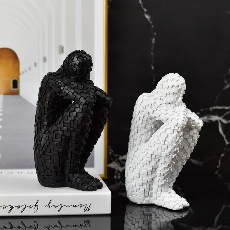 Moderne ästhetische Harzskulpturen, abstrakte denkende menschliche Figuren für Heimdekoration und Tischdekoration | MSK01 