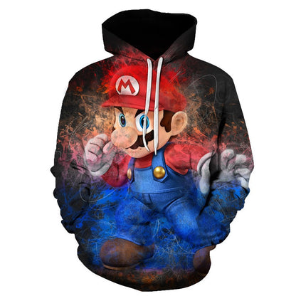 Super Mario Bros Printed Hoodie Pullover Autumn hip-hop Coat Sweatshirt Jumper | w17747