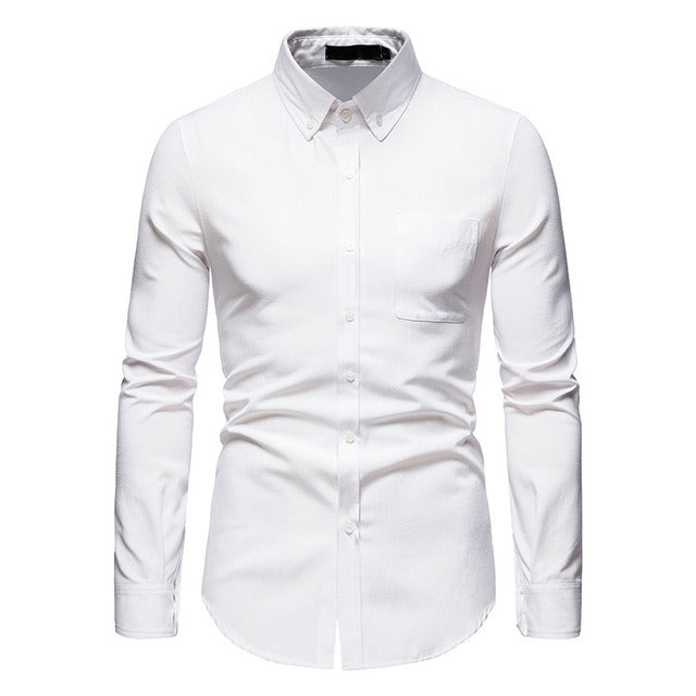 Chemises habillées à manches longues pour hommes, coupe ajustée, style streetwear, business, patchwork, chemise formelle 