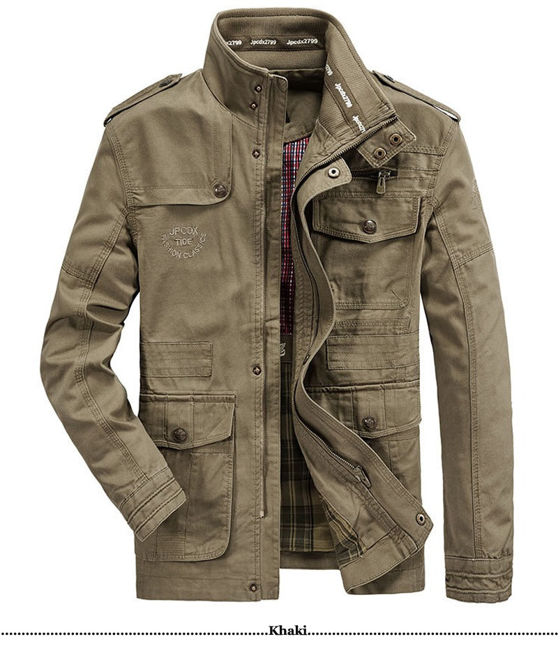 Veste de pilote en coton grande taille pour homme, veste de bombardier streetwear, veste cargo de vol, blazer d'extérieur | CDX8255 