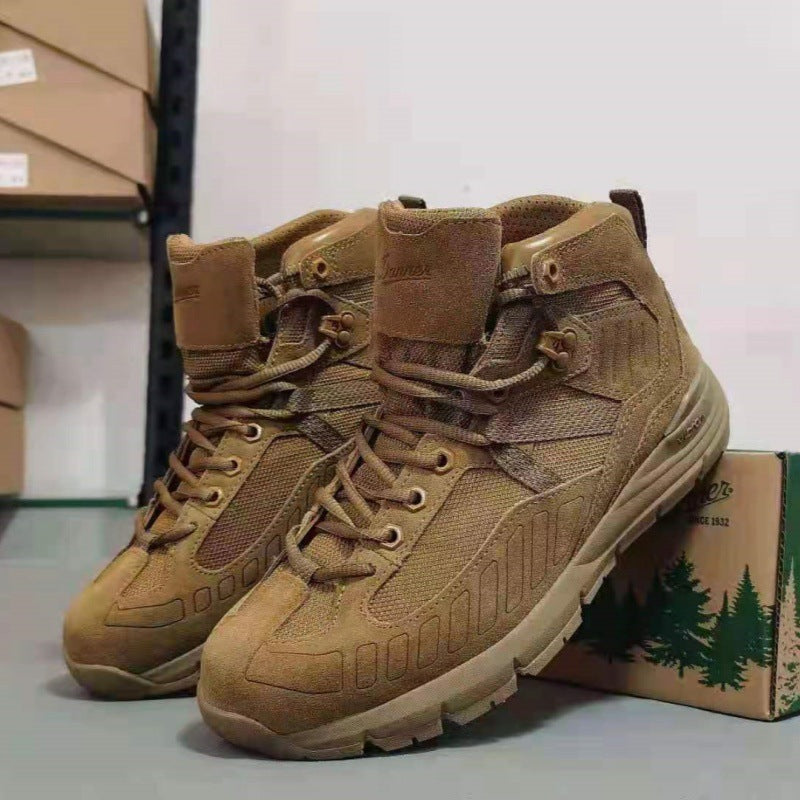 High-Top Desert Tactical Boots | Waterproof Suede Hiking Shoes with Gore-Tex & Vibram Sole | Breathable Outdoor Trekking Footwear | Tex01
