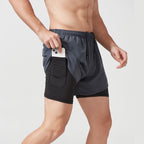 3/4-Laufshorts für Herren – schnelltrocknende, rutschfeste, doppellagige Gym- und Marathon-Shorts | DK22001&amp;WDK22001 
