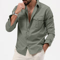 Taktisches Langarm-Cargohemd Lässiges Militär-Button-Down-Outdoor-Hemd-Oberteil | YZ-2