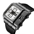 Herrenarmbanduhr Militär Armee Quadratisch Großes Zifferblatt Uhr Sport Lederarmband Quarzuhr | 3364 