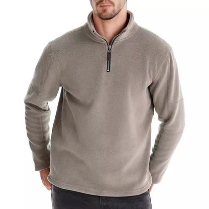 Herren Fleece Pullover Sweatshirts | Herbst-Winter 2025 Europa Mode | Half-Zip Stehkragen Tops | HD08 