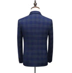 Dreiteiliger Herrenanzug mit Karomuster, Slim Fit, zweireihig, kariert, Jacke, Weste, Hose | 6027