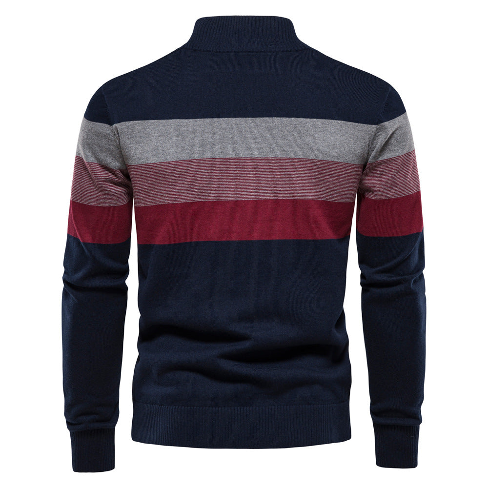 Herren Strickpullover mit Stehkragen und halbem Reißverschluss – Slim Fit Pullover für Herbst &amp; Winter | Y245 