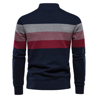 Herren Strickpullover mit Stehkragen und halbem Reißverschluss – Slim Fit Pullover für Herbst &amp; Winter | Y245 