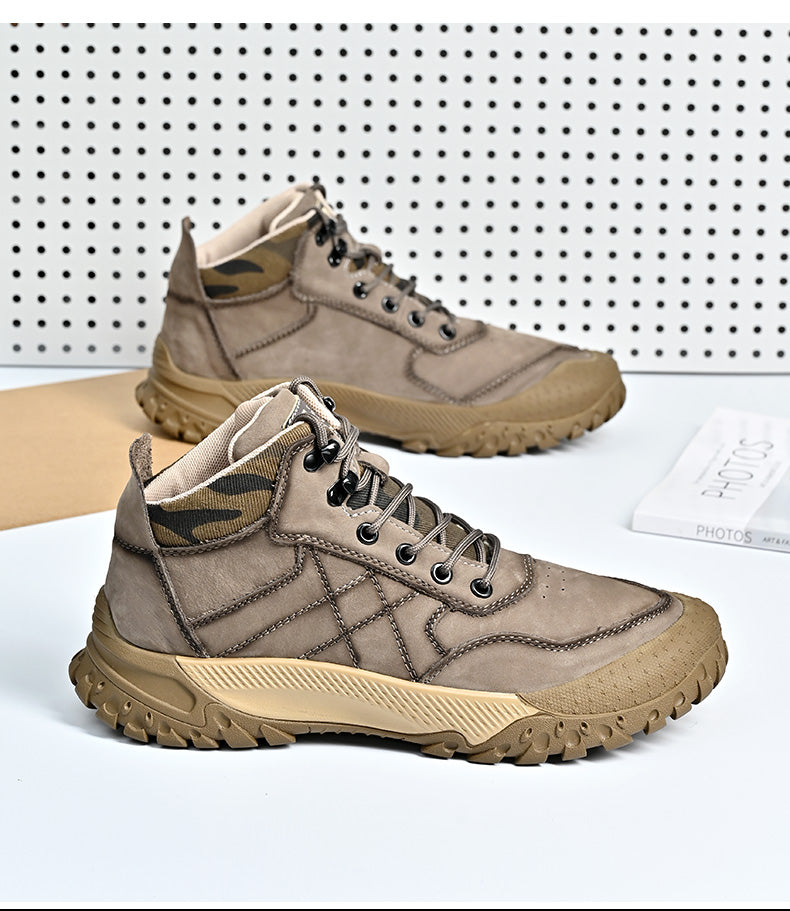 Herren-Wanderschuhe aus echtem Leder, High-Top-Outdoor-Martin-Stiefel und trendiges Schuhwerk | 2319 