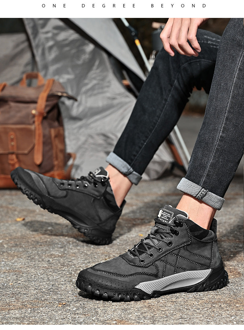 Herren-Wanderschuhe aus echtem Leder, High-Top-Outdoor-Martin-Stiefel und trendiges Schuhwerk | 2319 