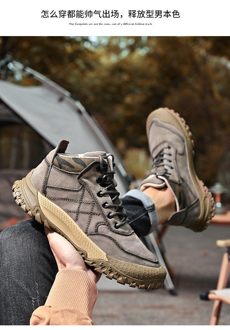 Herren-Wanderschuhe aus echtem Leder, High-Top-Outdoor-Martin-Stiefel und trendiges Schuhwerk | 2319 