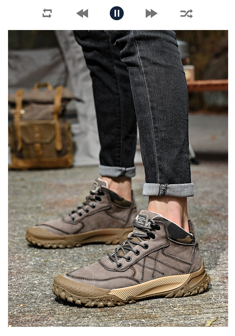 Herren-Wanderschuhe aus echtem Leder, High-Top-Outdoor-Martin-Stiefel und trendiges Schuhwerk | 2319 