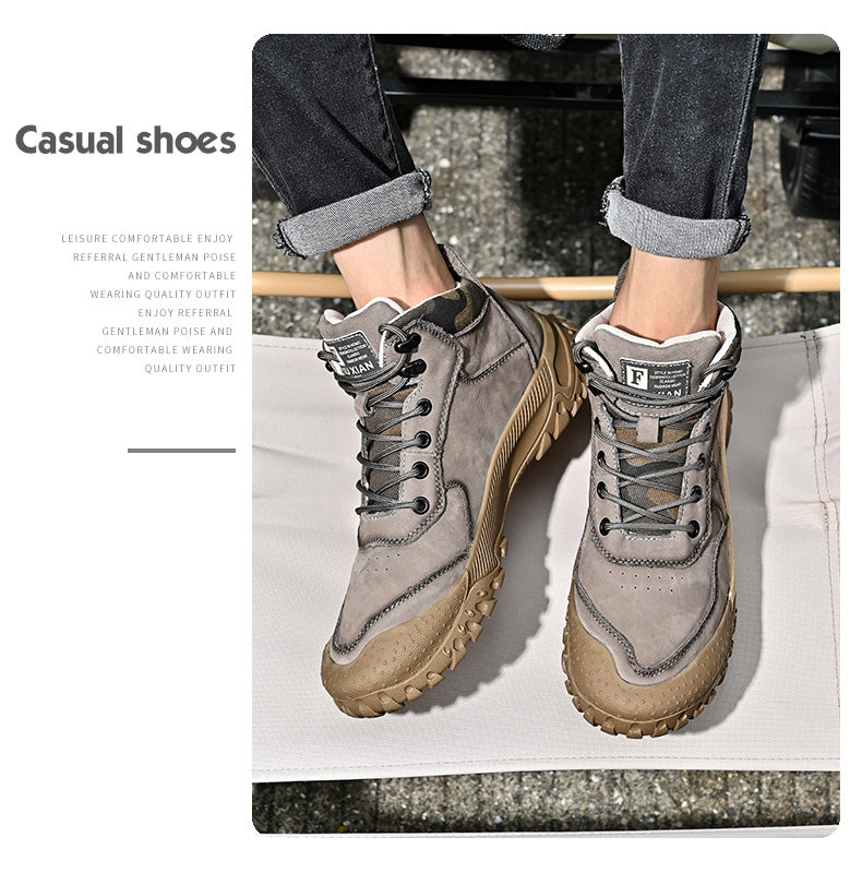 Herren-Wanderschuhe aus echtem Leder, High-Top-Outdoor-Martin-Stiefel und trendiges Schuhwerk | 2319 