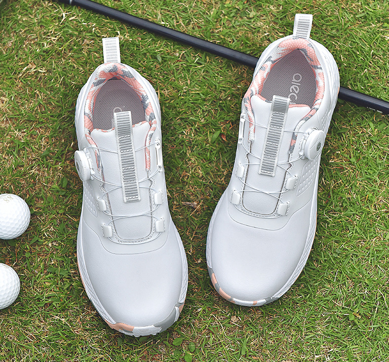 Unisex Golf Shoes with Rotating Buckle Closure Waterproof Spike less Golf Sneakers Casual Athletic Shoes X19