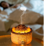 Lava Cracked Volcano Diffusor für ätherische Öle, Quallenspray, Simulation von Feuer und Flammeneffekt, Luftbefeuchter, Heimdiffusor | V21b pro 