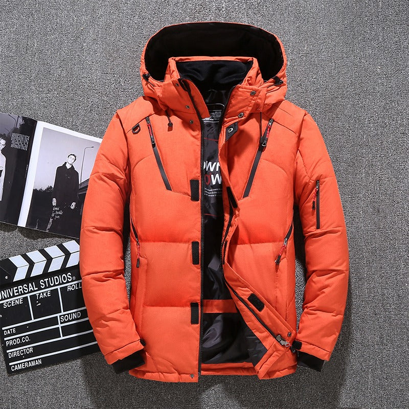 Men's Parka Duck Down Jacket Winter Coat Thick Hooded Puffer Hiking Warm Jacket | 1987