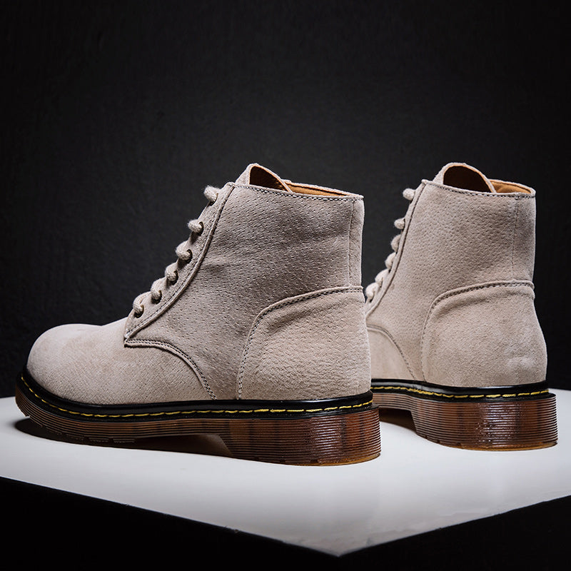 Britische Retro-Lederstiefeletten für Herren, modische Thermo-Outdoor-Schuhe | 8916 