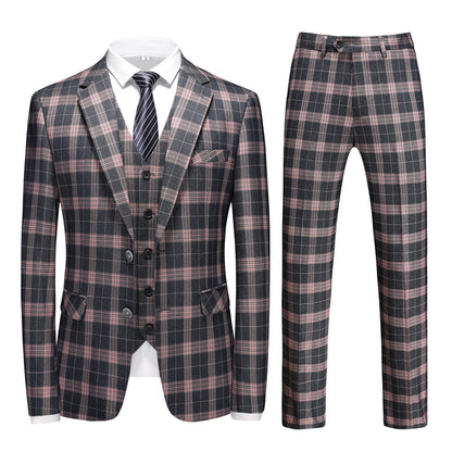 Men's Slim Fit Wedding Suit Three-Piece Set | Modern Groom Business Suit | Fashion Business Banquet Blazer | 6920