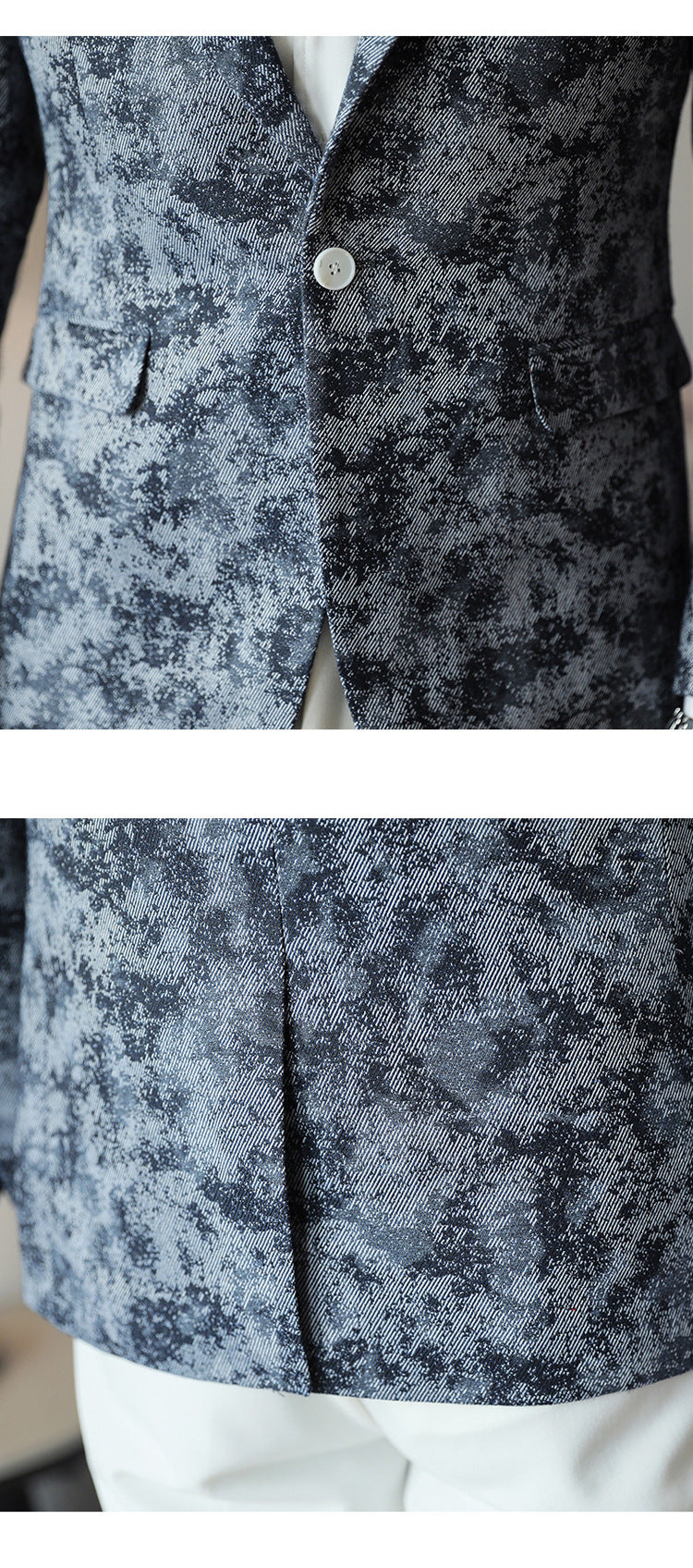 Men's Camouflage Print Slim Fit Blazer | Korean Style Single-Breasted Casual Sport Coat | DX6955