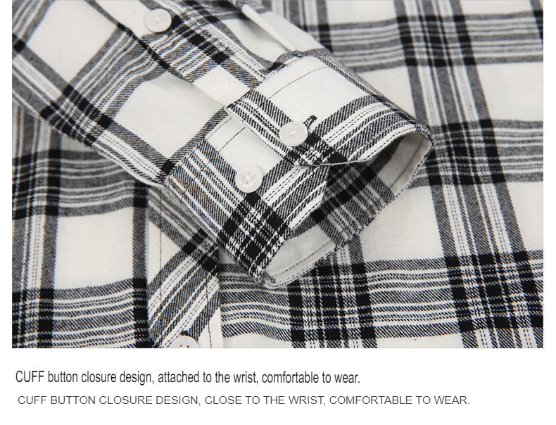 Herren Slim Wear Plaid Premium Langarm Doppeltasche Flanell Außenhandelshemd | M501 