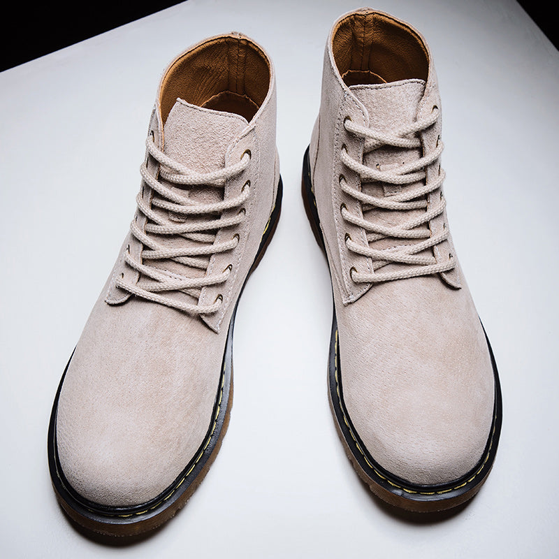 Britische Retro-Lederstiefeletten für Herren, modische Thermo-Outdoor-Schuhe | 8916 